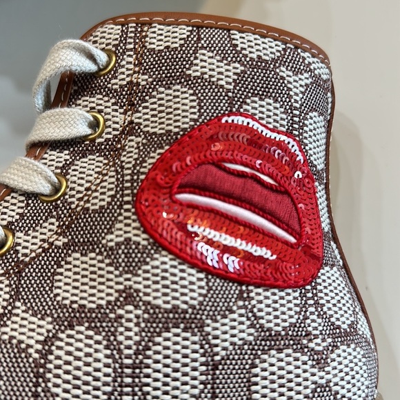 NWT Coach X Tom Wesselmann Trooper Mid Top Boot Signature Jacquard Leather Shoe - Picture 5 of 8